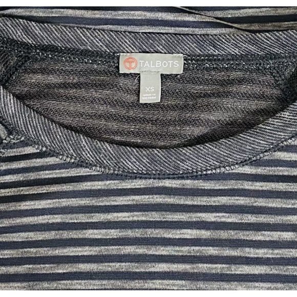 Talbots Women's EXTRA SMALL Striped Top Long Sleeve Crewneck‎ T-shirt - Picture 6 of 6